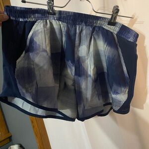 Under Armour Women's Blue and White Athletic Shorts